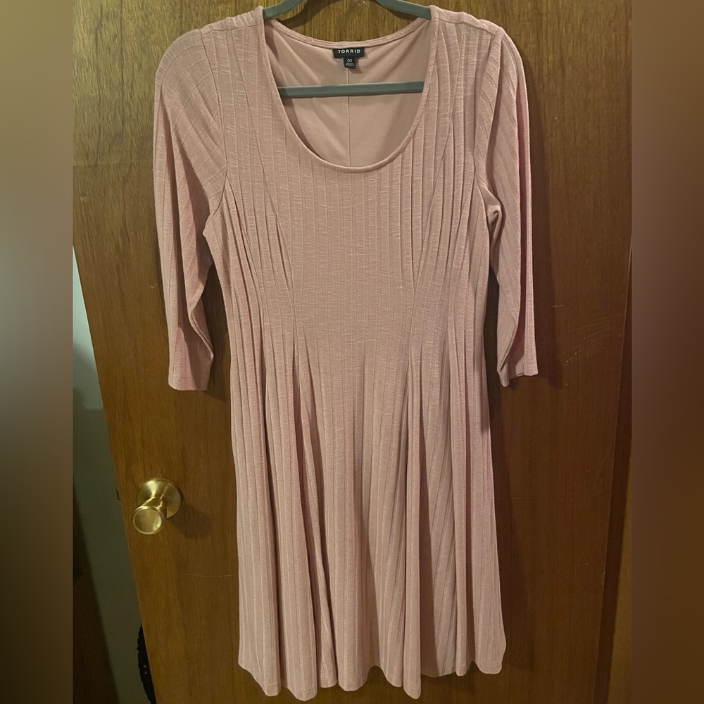 TORRID BLUSH FIT AND FLARE DRESS